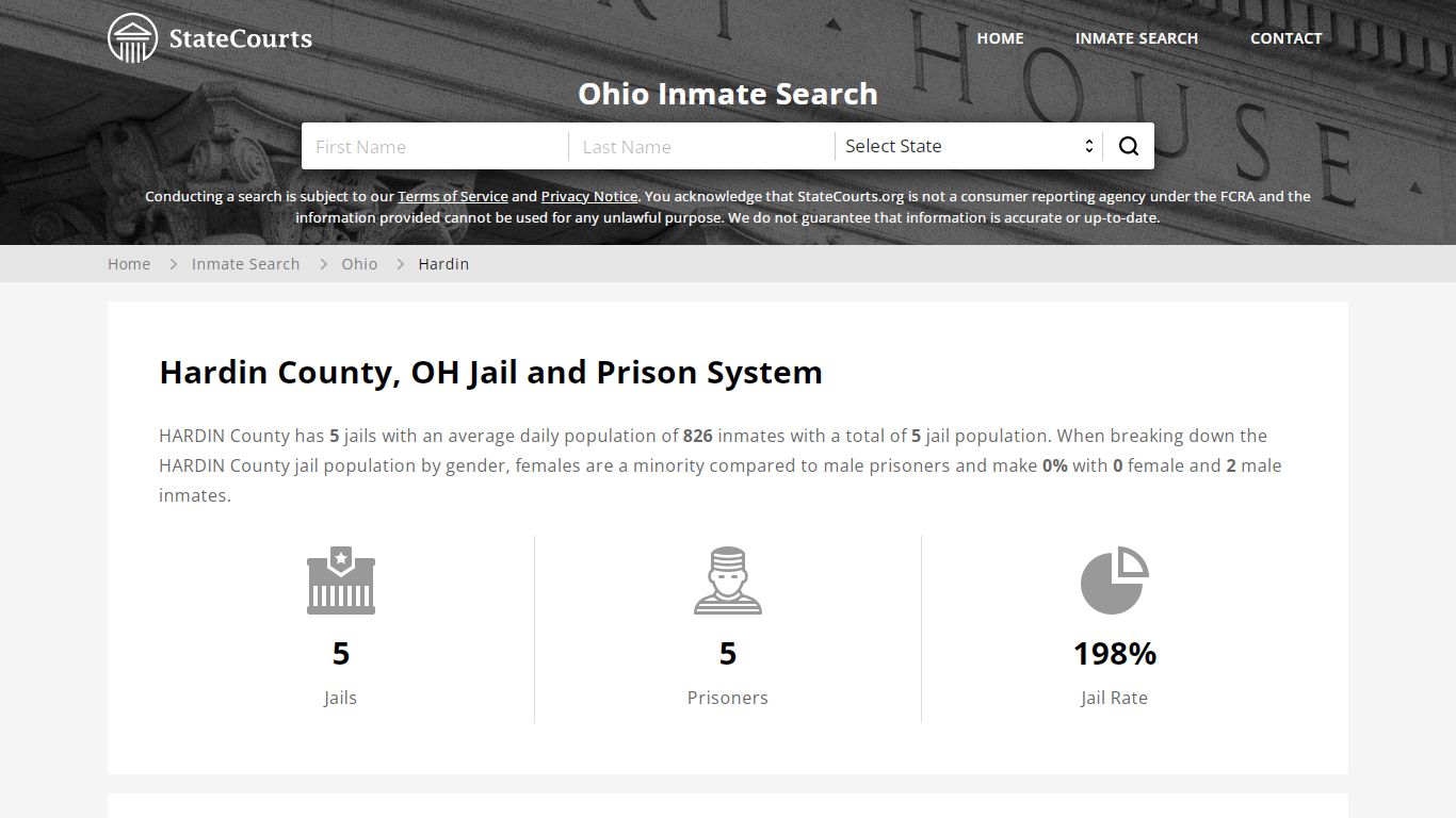 Hardin County, OH Inmate Search - StateCourts